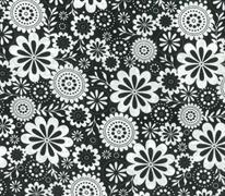 Daisy Dot Series Fabric Funky Flora, Black
